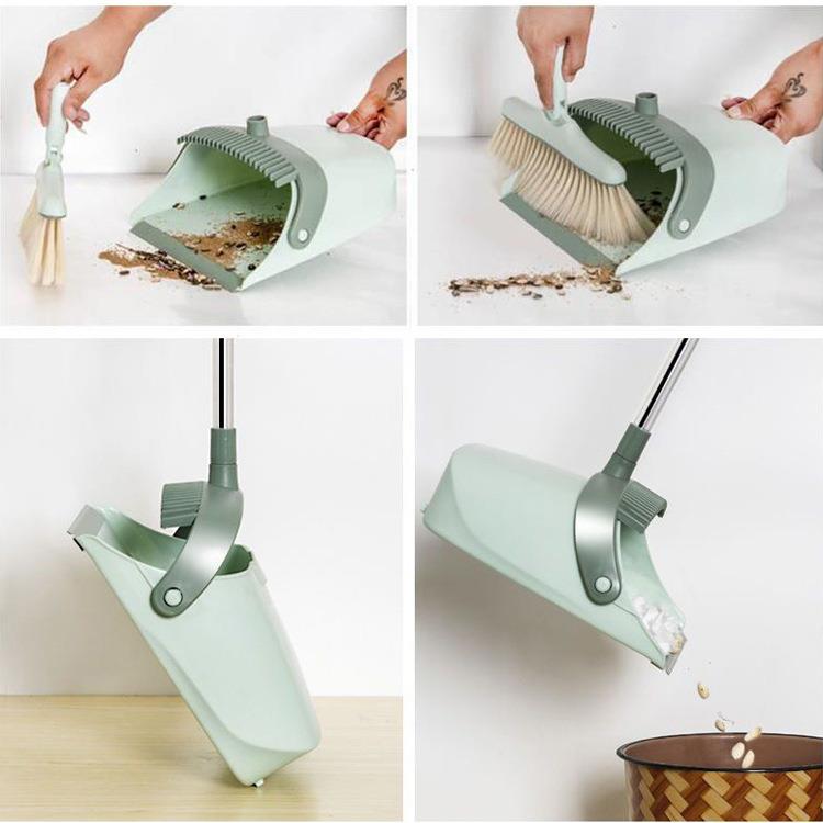 扫把簸箕套装家用扫地扫帚可悬挂塑料撮箕带刮齿不粘头发笤帚套装