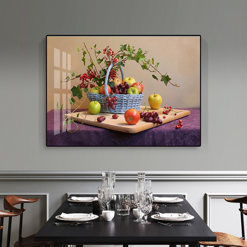 餐厅装饰画现代简约饭厅墙面装饰壁画客厅挂画水果画创意酒杯墙画图片
