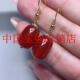 红玛瑙长形耳钩女士耳环女款 送父母时尚 耳饰耳环红色玉石耳环送礼