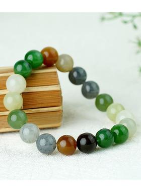 高端和田玉转运珠多宝手串素圈碧玉手链珠子串珠玉石糖料手饰送礼