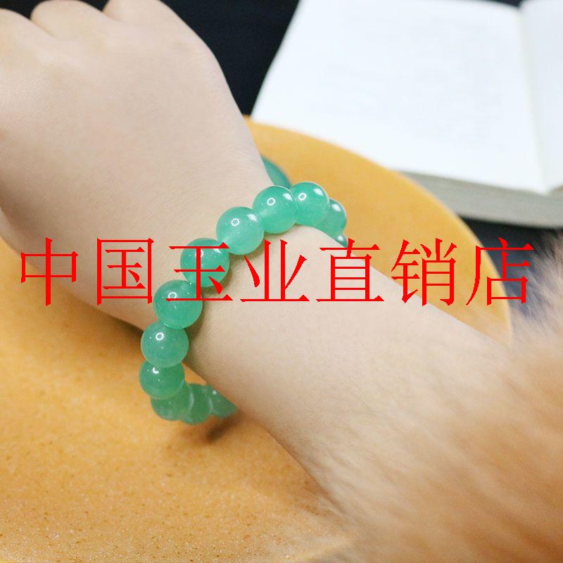 东陵玉手串男女款清新绿天山翠油青色手链简约单圈玉石佛珠百搭款