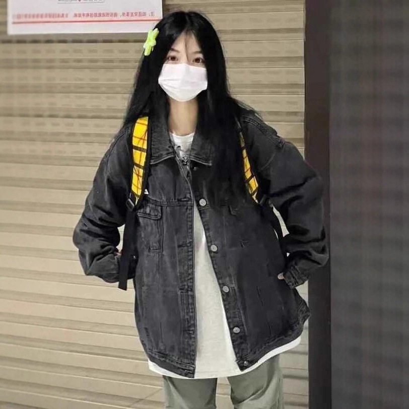美式复古水洗牛仔外套女士202短外套