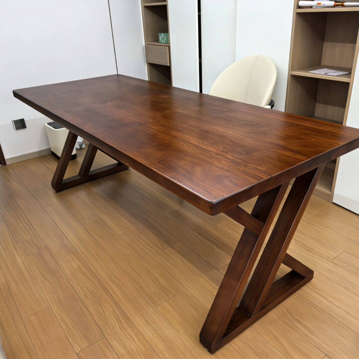 原木实木书桌家用办公客厅工作台带抽屉储物大板桌简约桌面工作台