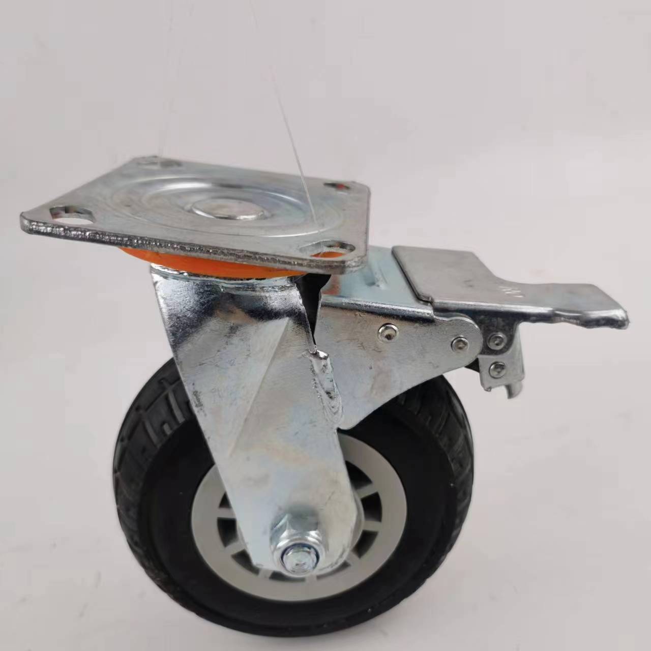 家用工业轮子6寸万向轮子刹车脚轮平板手推车拖车4寸5寸8寸橡胶轮