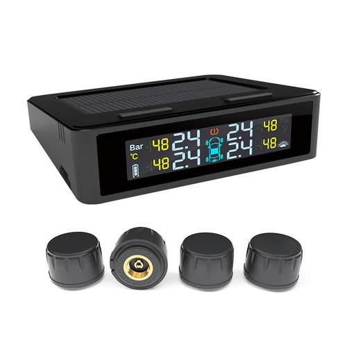 太阳能胎压监测器太阳能充电无线内置外置高精度传感器胎压检测仪