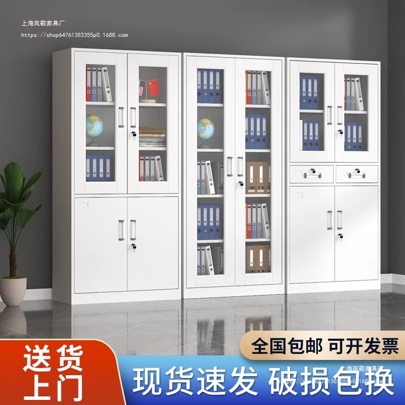 简约钢制办公室文件柜铁皮柜子档案柜资料柜财务凭证带锁储物书柜