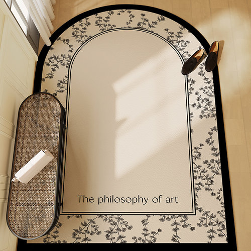 入户门地垫轻奢法式耐脏免洗pvc可擦洗皮革地毯门口进门防滑脚垫