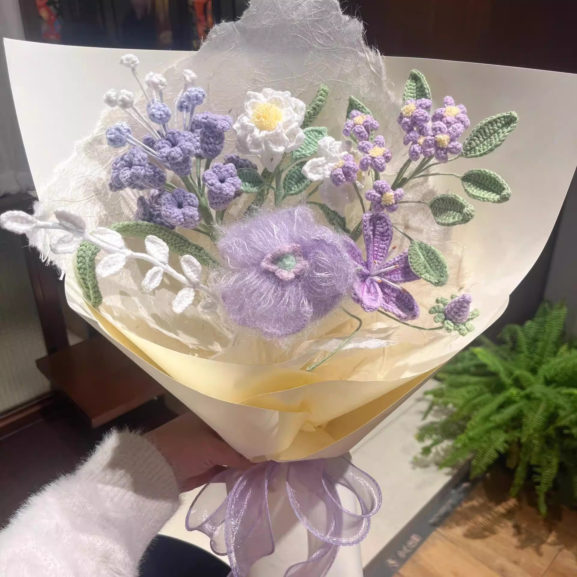 手工编织花束diy材料包雪妃尔毛线钩织玫瑰花送女朋友闺蜜礼物,服饰配件/皮带/帽子/围巾,DIY编织材料包,淘宝优惠券,粉丝福利购,淘宝优惠卷