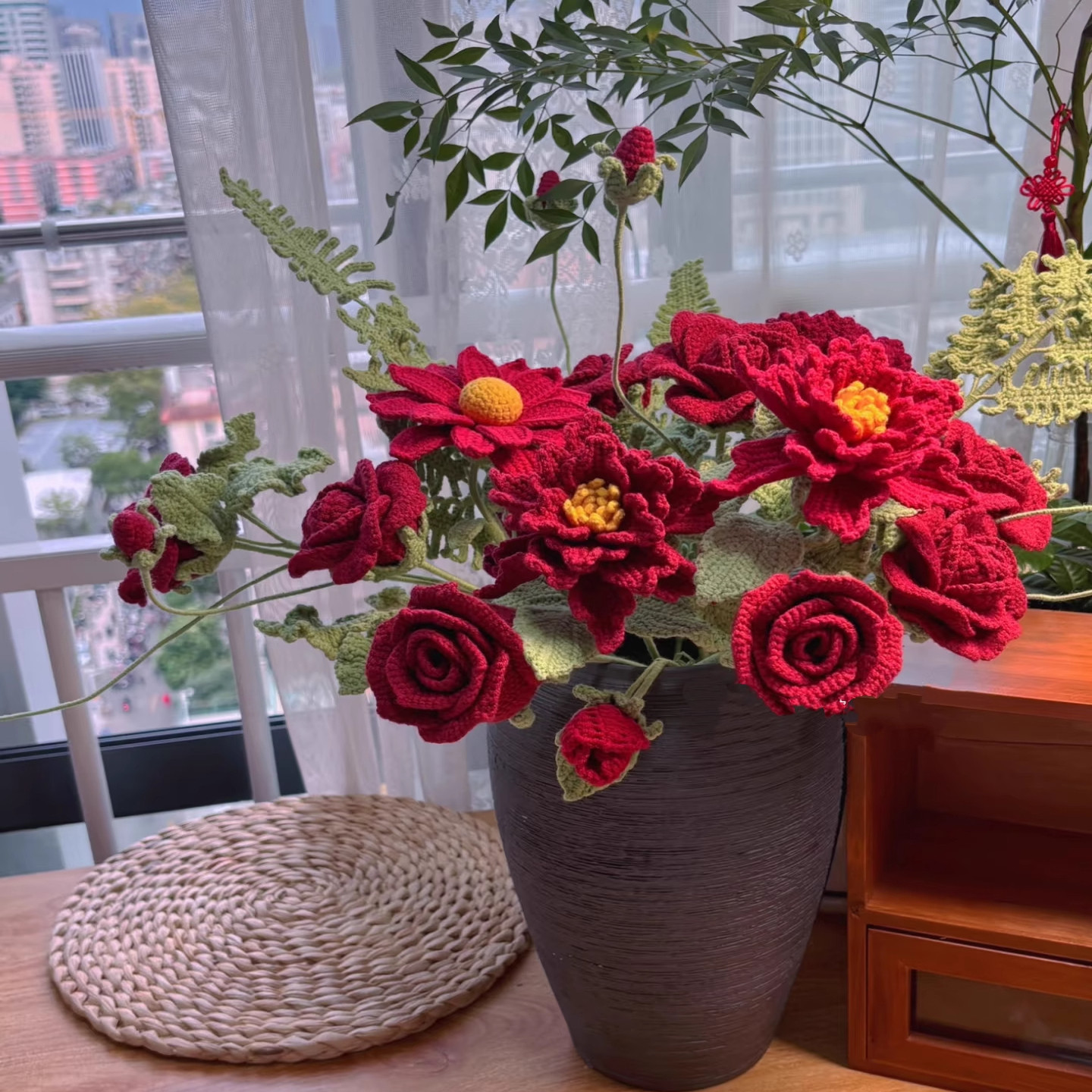 雪妃尔毛线手工编织DIY新手入门材料包高级感花束毛线钩针送教程