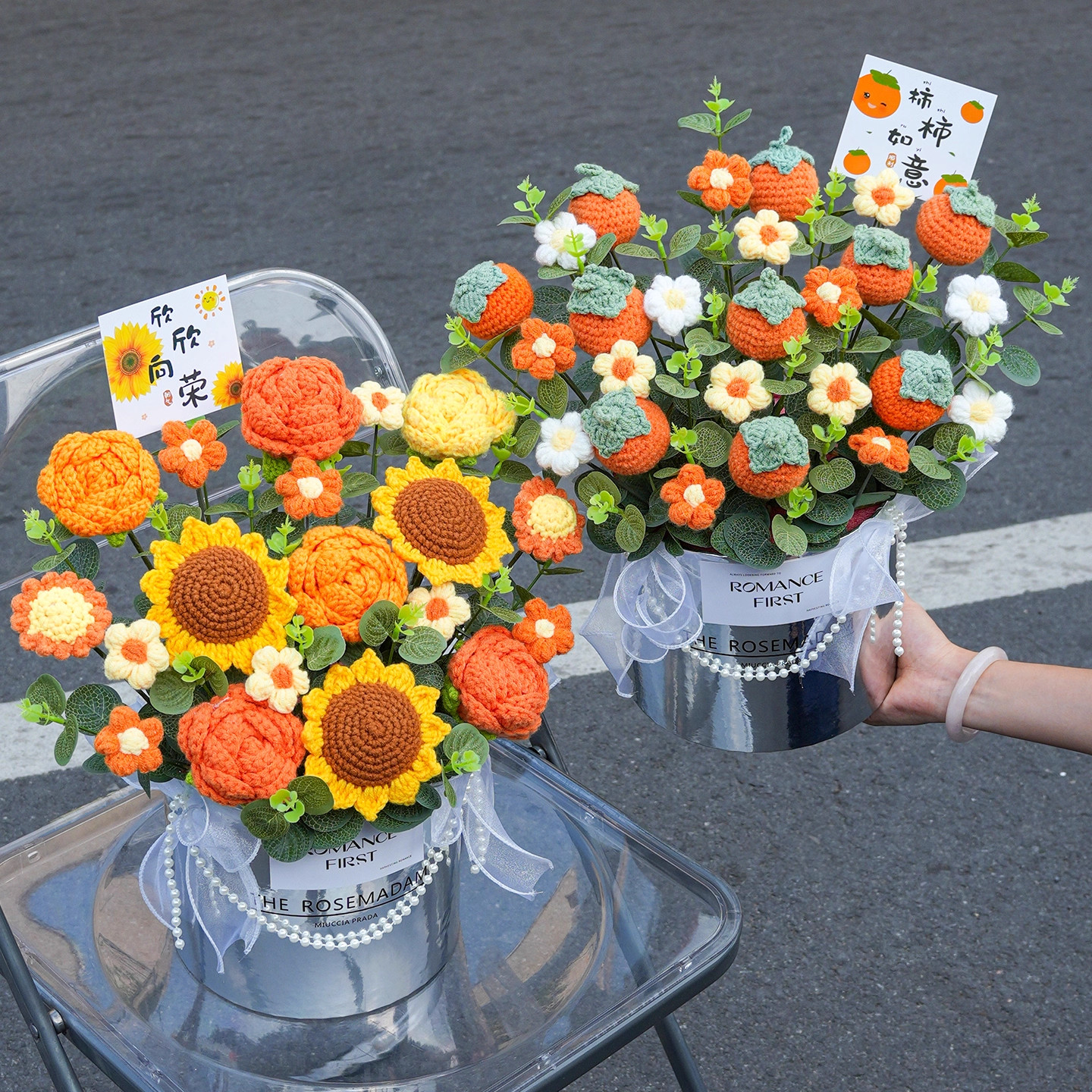 柿柿如意新年抱抱桶摆件正品雪妃尔毛线钩织手工毛线花材料包,服饰配件/皮带/帽子/围巾,DIY编织材料包,淘宝优惠券,粉丝福利购,淘宝优惠卷