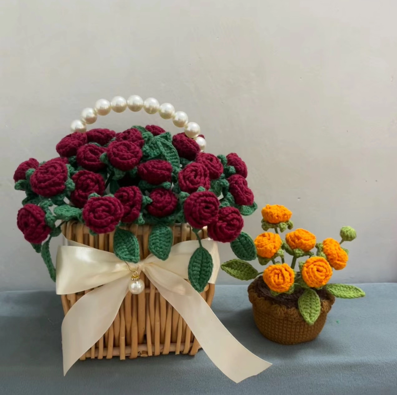 手工编织花束雪妃尔毛线材料包自制玫瑰花蓝送女友闺蜜创意礼物,服饰配件/皮带/帽子/围巾,DIY编织材料包,淘宝优惠券,粉丝福利购,淘宝优惠卷