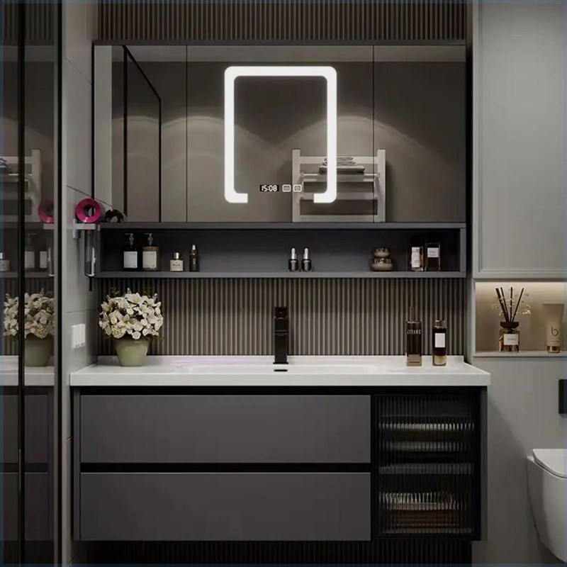 风水镜浴室柜陶瓷h一体盆67/77CM87公分97/107厘米117CM洗脸盆定