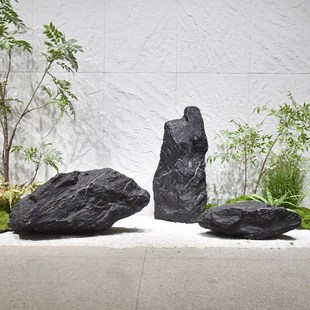 彷真石头造景摆件室外大型空心玻璃纤维防水罩园林井盖装饰假山石