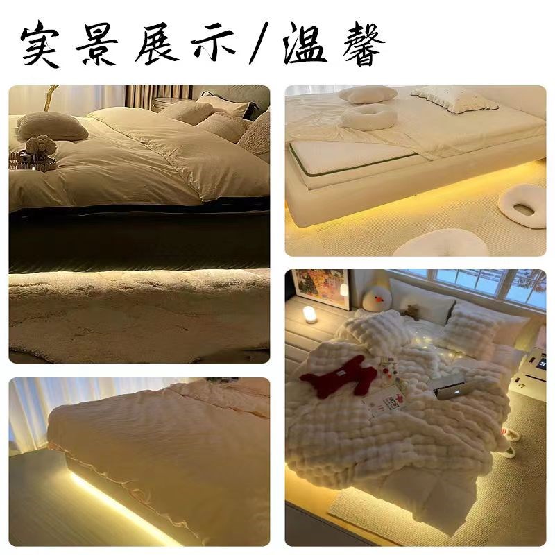 语音控制b三色变光床头氛围灯卧室睡眠台灯悬浮床led自粘灯带壁画