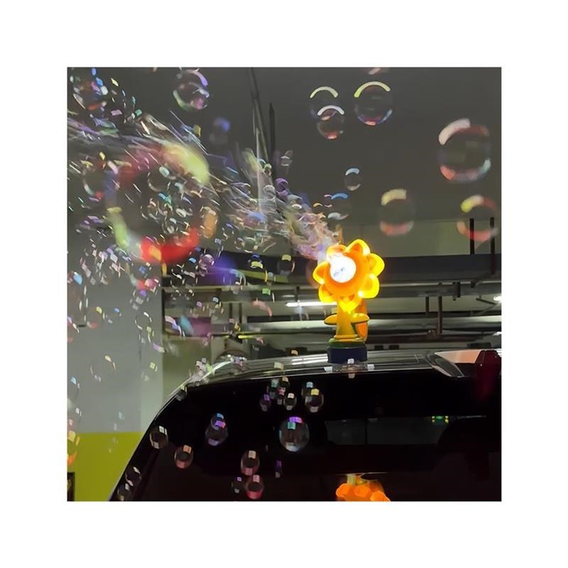 网红向日葵d泡泡机车载遥控太阳花七色花汽车尾部车顶车外装饰摆