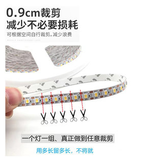 LED2835灯带5V 12V 24V一灯一剪120灯任意裁剪线条灯白暖白显指90