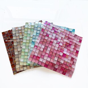 幻彩琉璃玻璃马赛克瓷砖 化妆室浴室壁砖 粉色圆形少女背景墙