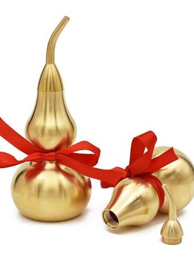 铜胡芦纯铜摆件家用镇宅开口葫芦铜壶卢工艺品招财空心壶芦葫瓶