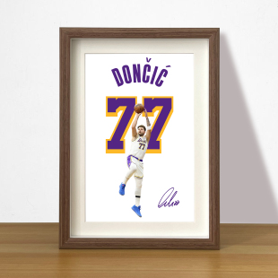 湖人Luka 饰画 Doncic卢卡东契奇相框挂画摆台NBA篮球海报照片墙装