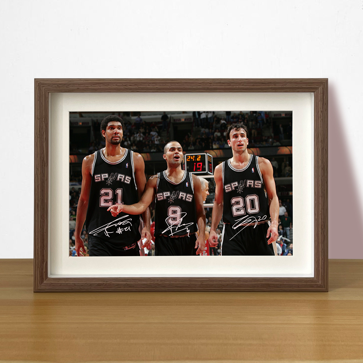 马刺GDP邓肯吉诺比利帕克相框挂画摆台NBA篮球海报照片挂墙装饰画