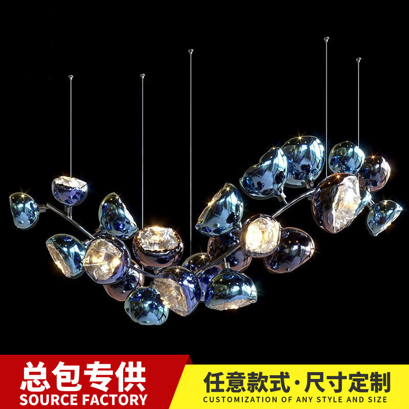 轻奢设计师款旋转楼梯长吊灯