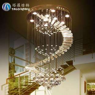 灯具led水晶吊线灯简约现代圆形吊灯创意客厅灯卧室餐厅吊灯