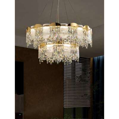 轻奢水晶吊灯法式灯2024年新款大气感客厅灯中山灯具卧室