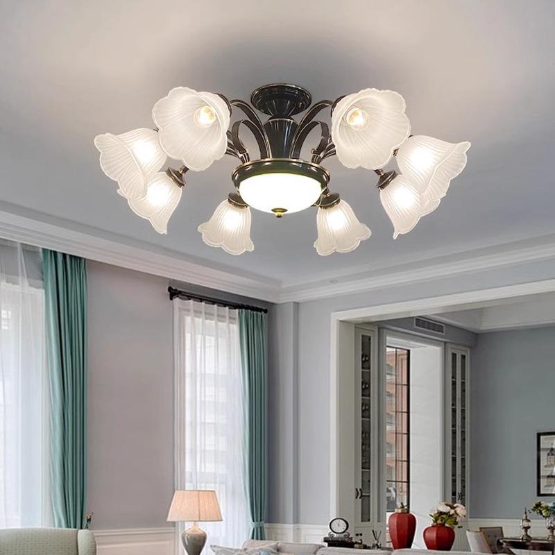 美式吊灯全铜灯客厅灯大气欧式主灯简约小美卧室餐厅复古灯具灯饰