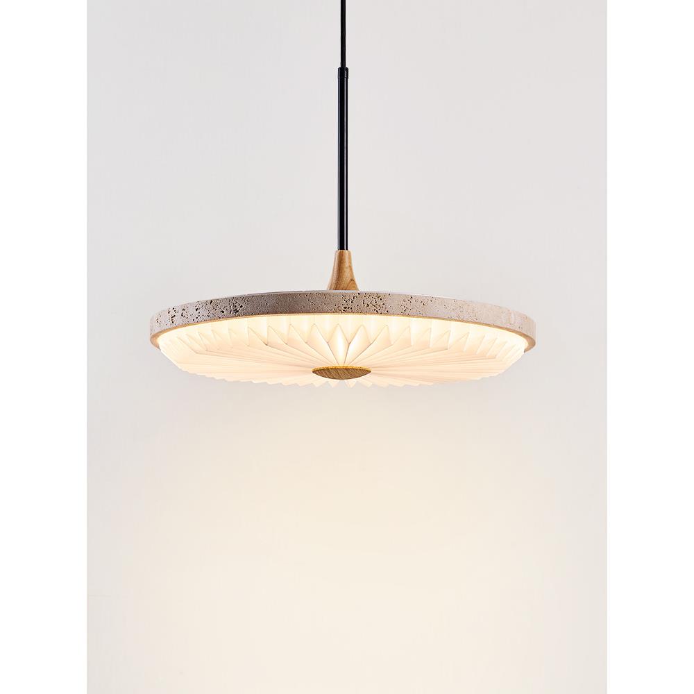 法式奶油风餐厅吊灯天然黄洞石设计师个性茶室客厅主卧室中古灯具