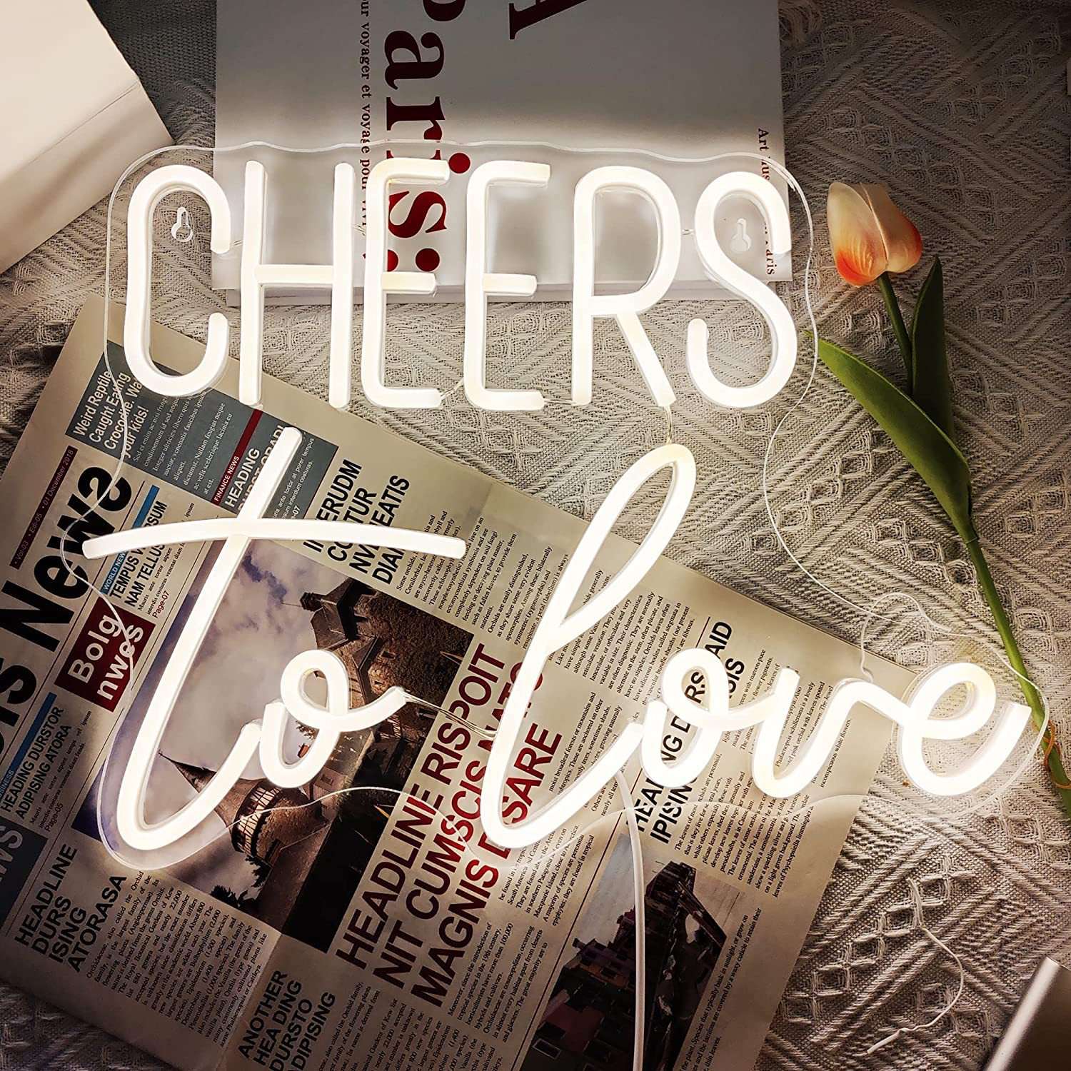 亚克力霓虹灯CHEERS to love英文字母霓虹装饰灯室内户外跨境商家