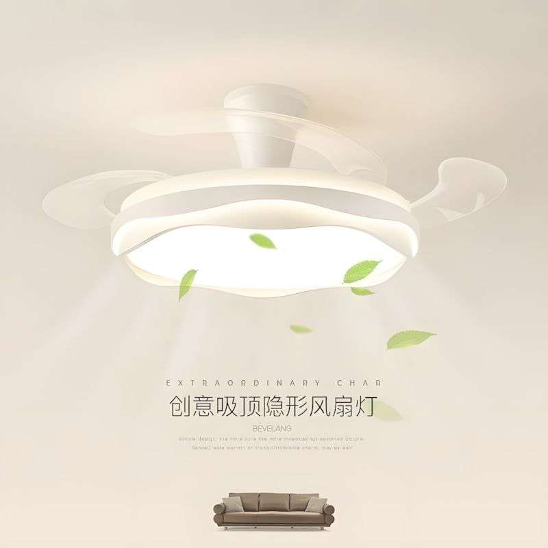 餐厅风扇灯吊扇灯现代简约奶油风主卧室客厅电扇灯2025新款灯具