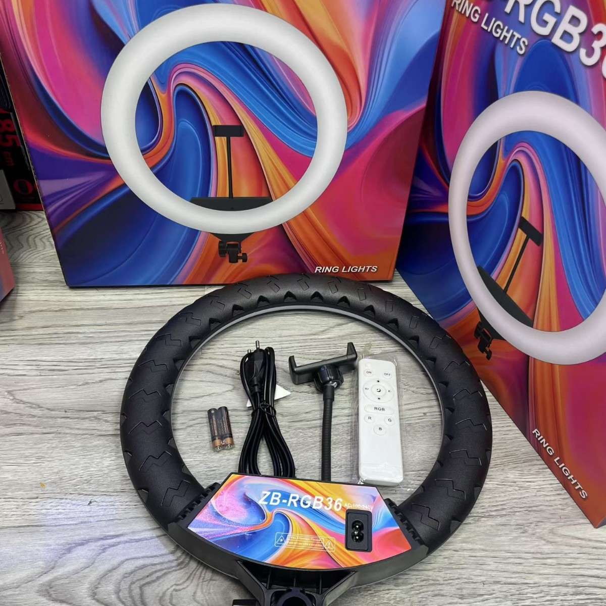 ZB-RGB36专业拍摄补光灯环形灯 14寸照相补光灯 LED照明直播补光