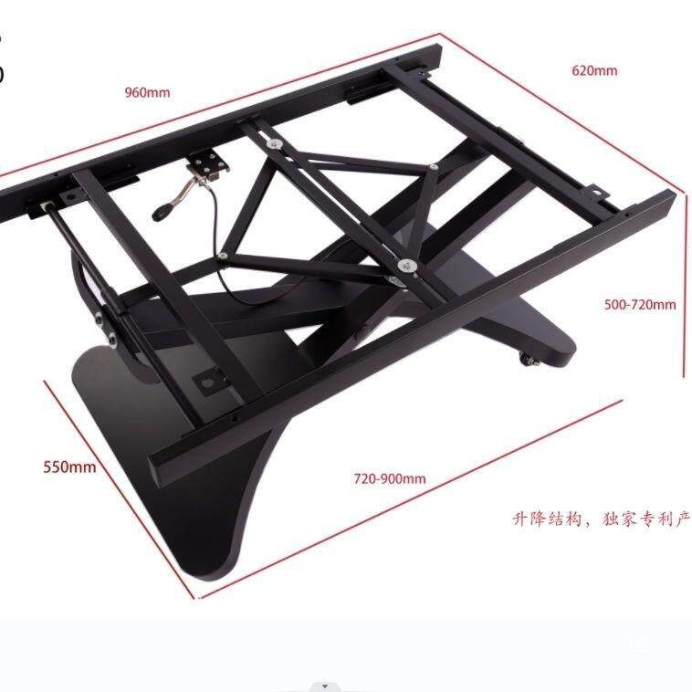 可升降岩板大理石餐桌架茶几小户型一体式整装可移动带轮餐脚架台