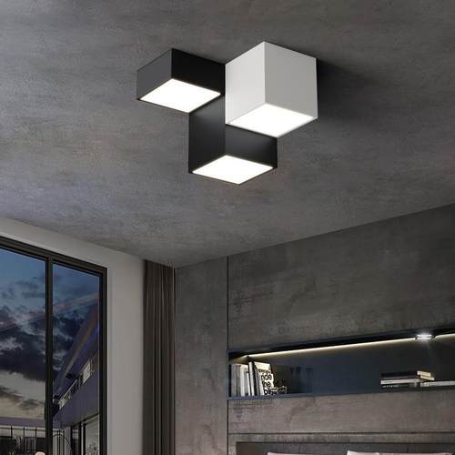 卧室灯吸顶灯2025年新款简约现代主卧房间灯创意撞色黑白北欧灯具