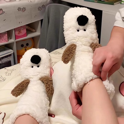 可爱小狗保暖袜女冬季毛绒保暖居家长筒袜暖脚长袜毛茸茸保暖袜子