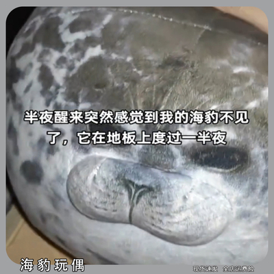 海豹玩偶日本大阪海游馆限定可爱q弹搞怪玩偶公仔软fufu安抚豹枕