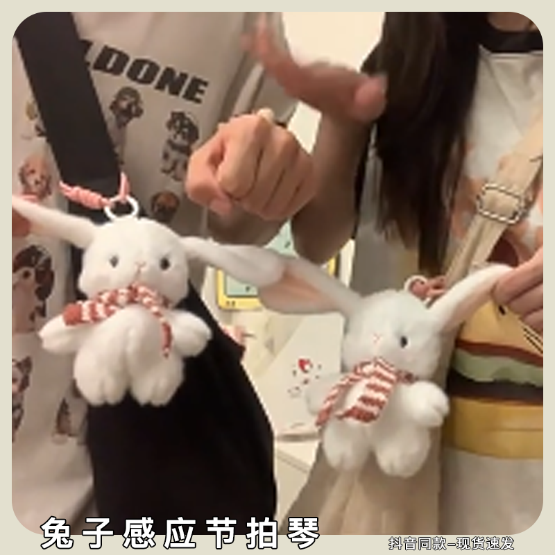 可爱垂耳兔玩偶兔子泰迪犬感应节拍琴公仔触摸按压发声毛绒娃娃