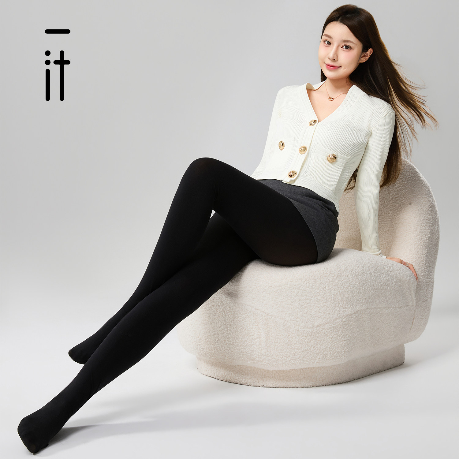 一汁「 RON 」100D 天鹅绒大码舒适不掉裆微光泽显瘦一线裆连裤袜