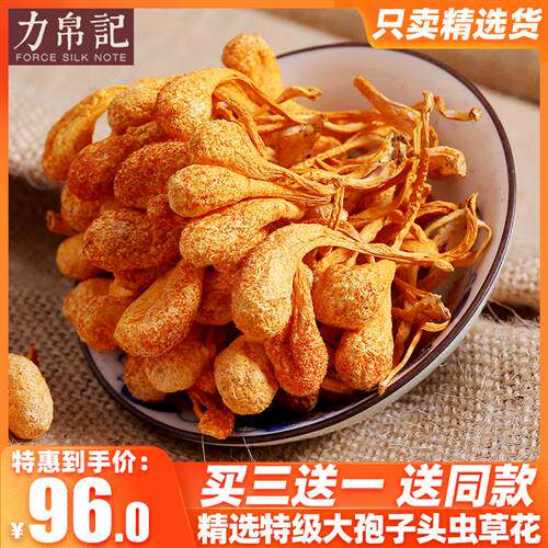 虫草花干货正品孢子头北金虫草北虫草孕妇煲汤材料500g