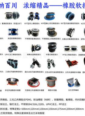 KXT型可曲挠橡胶接头 法兰式橡胶软连接 避震喉 膨胀节DN50 65 80