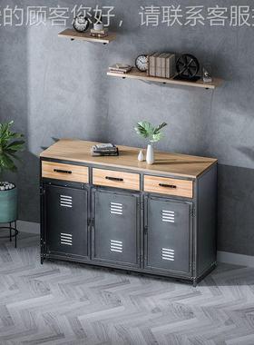 工业风餐边柜铁柜柜柜备台餐餐碗柜复古铁艺餐厅收纳45094储矮物