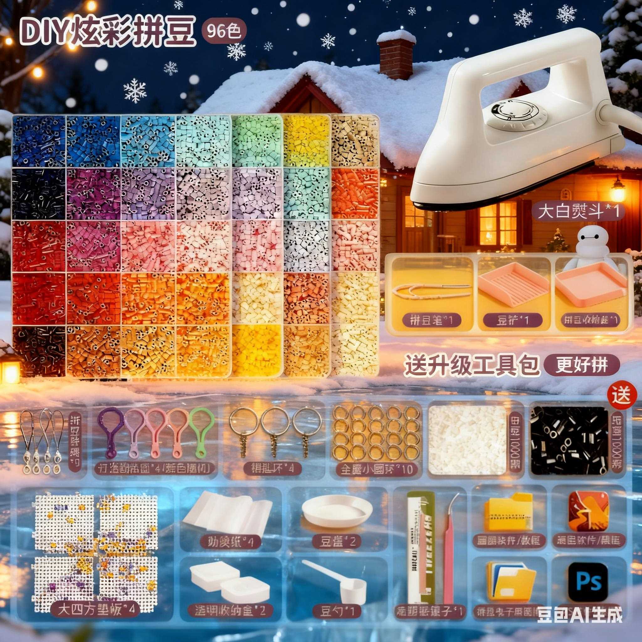 【官方正品】拼豆材料包手工全套