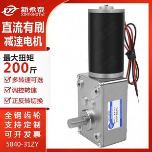 31zy直流有刷减速可调速电机小马达齿轮涡轮蜗杆12v24 新永泰5840