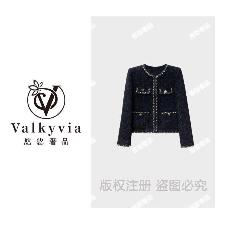 【Valkyvia/悠悠奢品】时尚名媛重工钉珠设计师高定款小香风外套