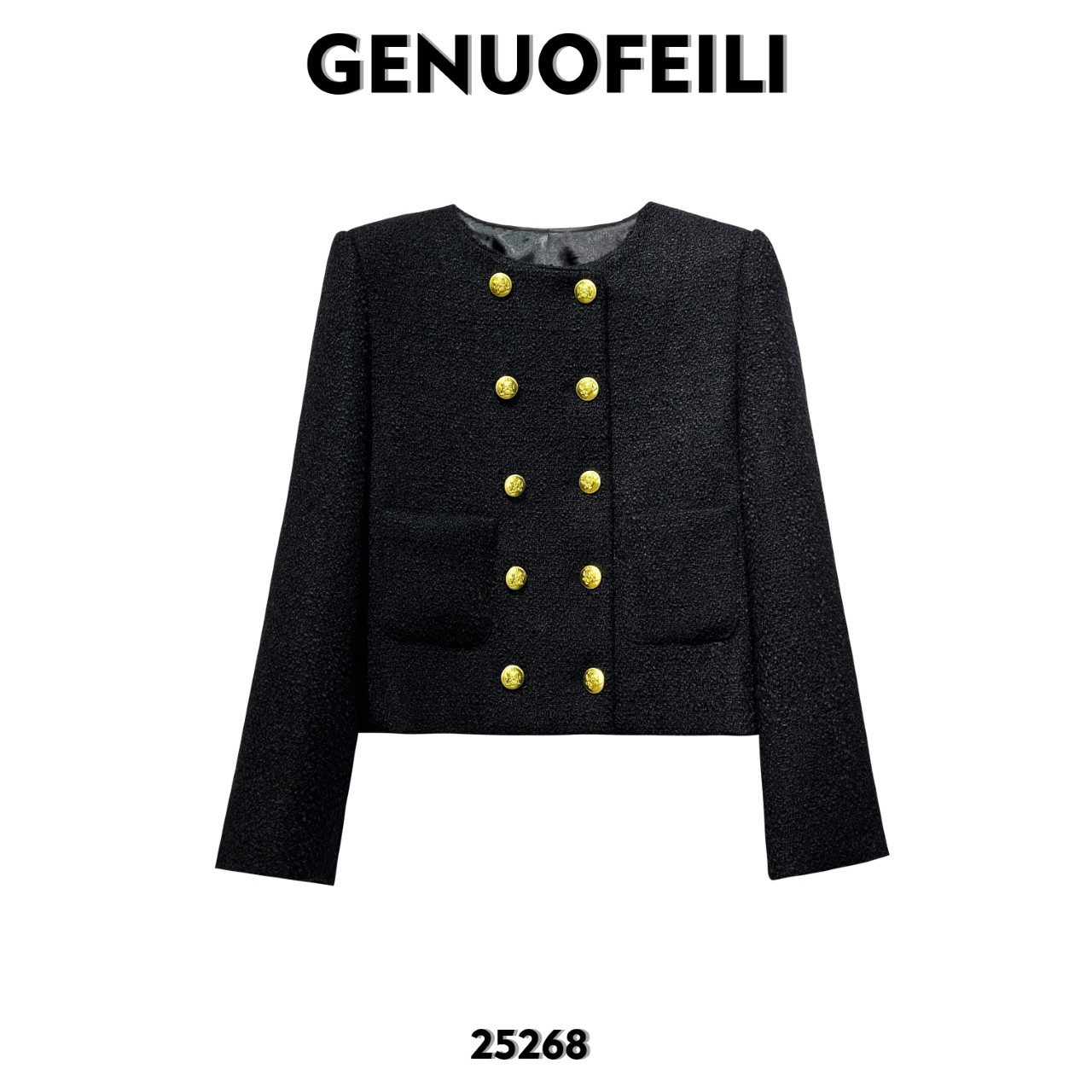 春季小香风黑色设计师款短外套