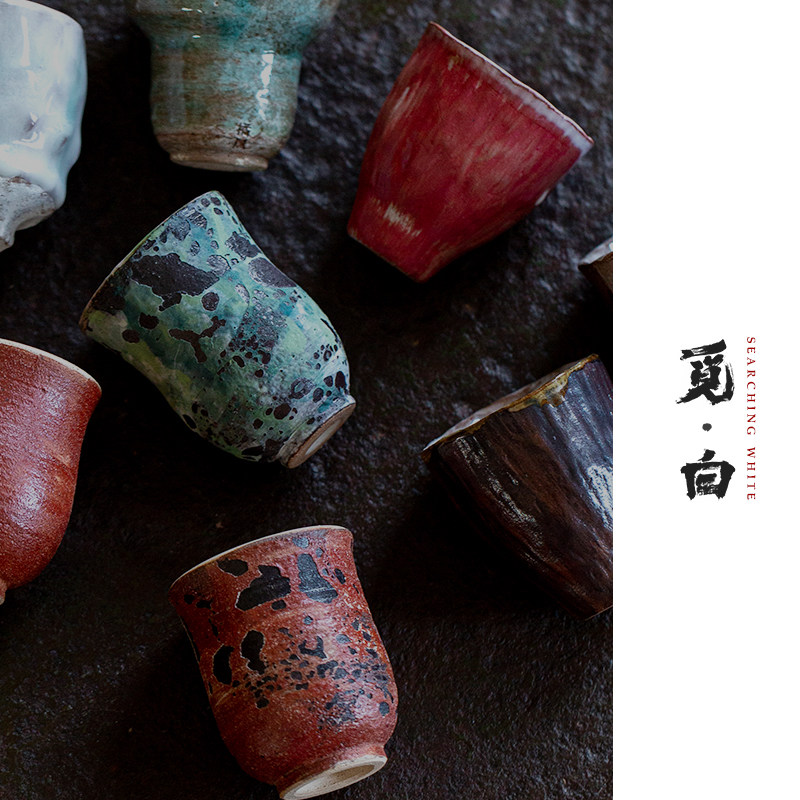 觅白手工主人杯拉胚粗陶柴烧志野盖碗侘寂风茶公道杯手作复古粉引,餐饮具,茶杯,淘宝优惠券,粉丝福利购,淘宝优惠卷