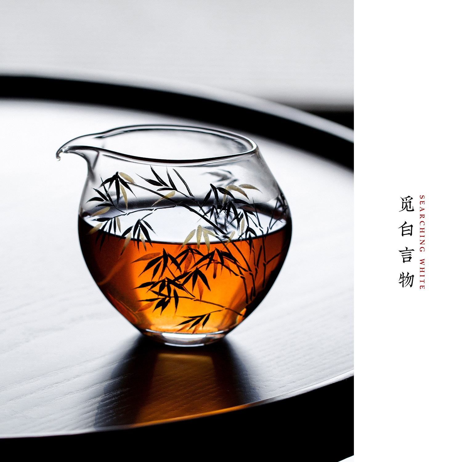 手绘石竹匀杯公道耐热玻璃分茶器图片
