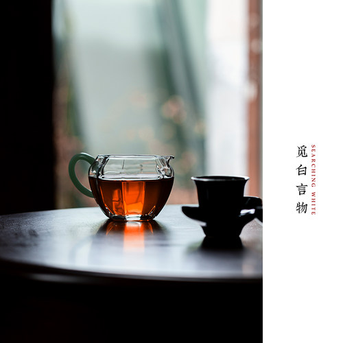 玉见八棱耐高温公道杯防烫耐热器