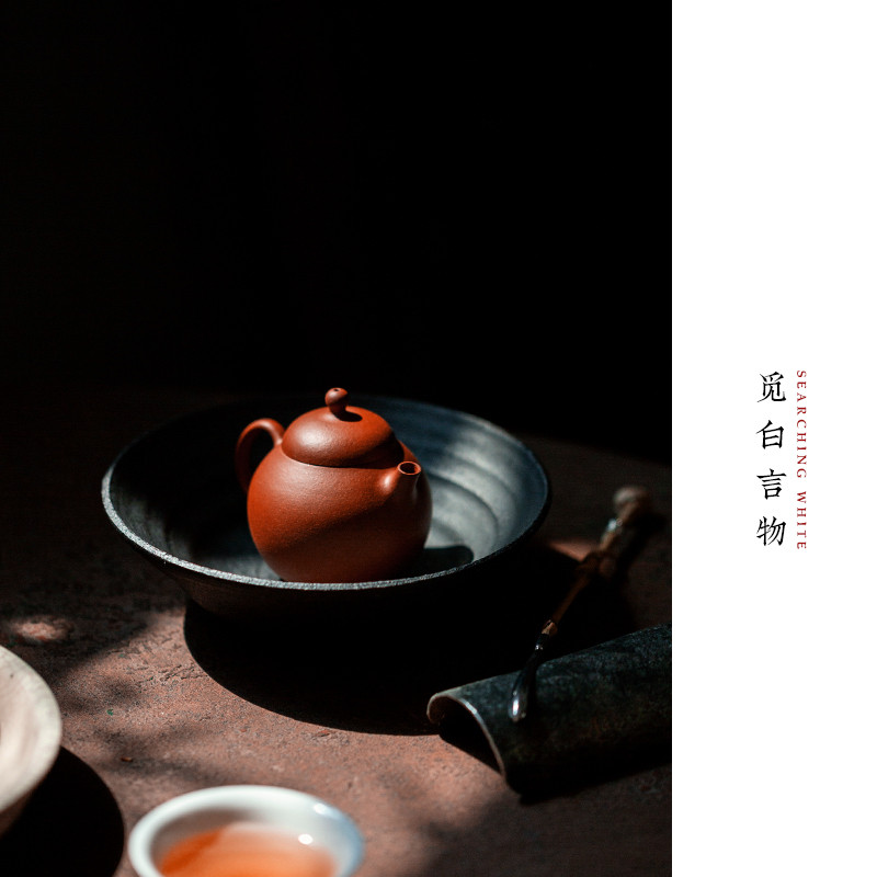 觅白玉露朱红泥紫砂壶小容量原矿内推球孔纯手工宜兴茶具泡茶80ml