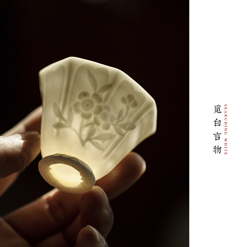 摹古宋手拓桃花八方品茗杯纯手工图片